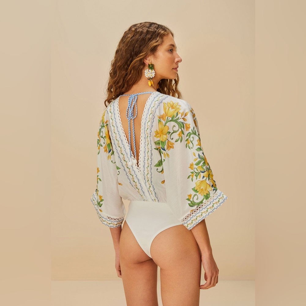 Farm Rio Off-White Sicily Bodysuit - Picture 4 of 5